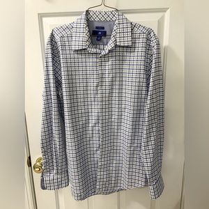 Egara Mens Non Iron Checkered Plaid Dress Shirt